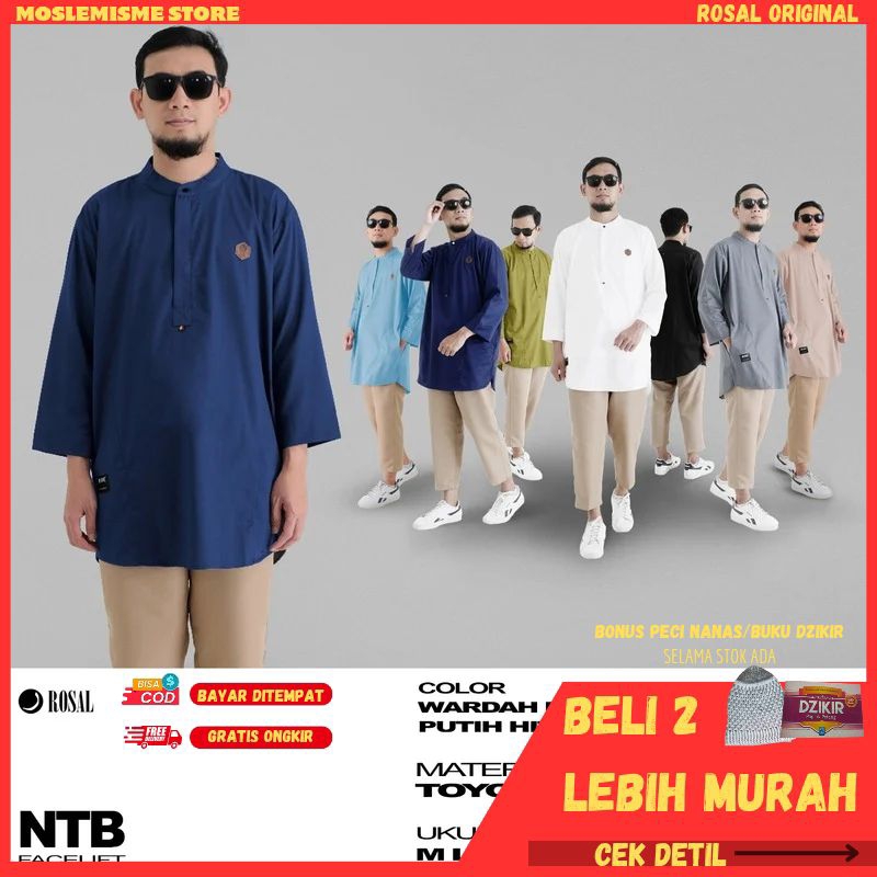 Koko kurta Pakistan Pria Dewasa ROSAL Kerah Sanghai Koko NTB New Taluak Balango Jumbo Big Size M - X