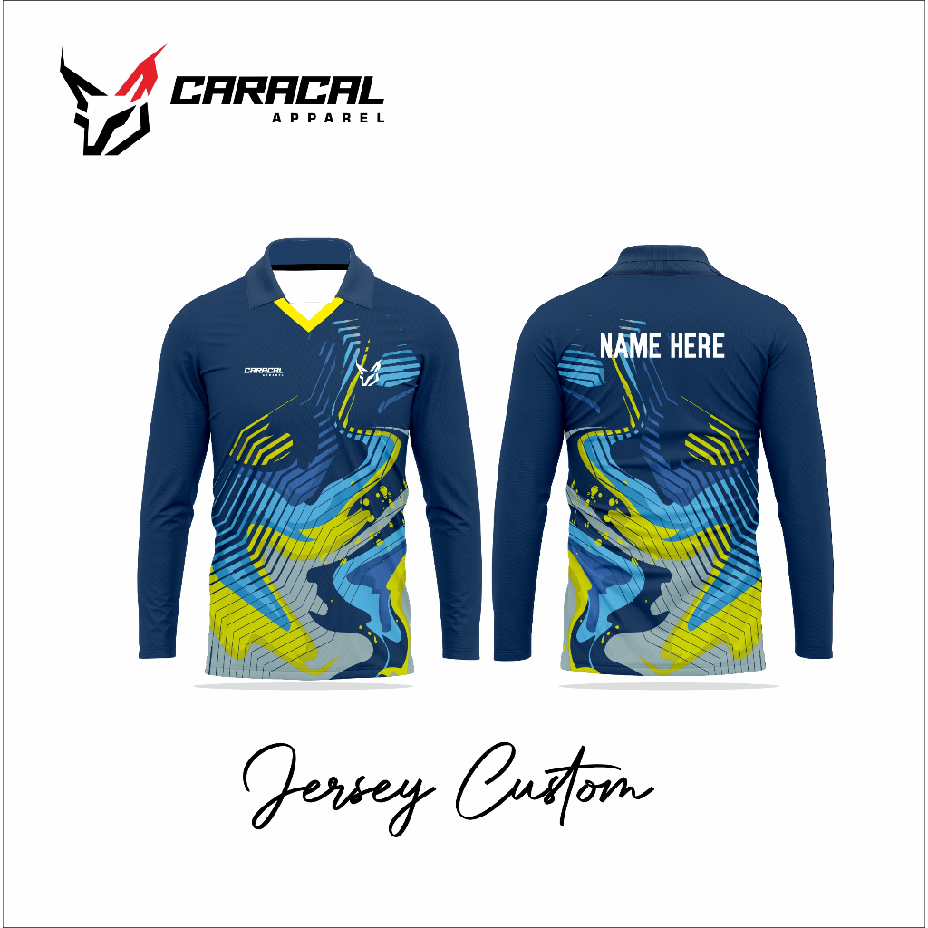 JERSEY KERAH POLO LENGAN PANJANG / JERSEY FULL PRINTING / JERSEY CUSTOM/ FREE DESAIN