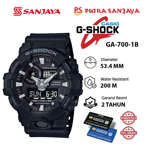 Jam Tangan G SHOCK GA-700-1ADR / GA-700-1B / GA-700AR-1A Original Garansi Resmi 2 tahun Rubber/Silic