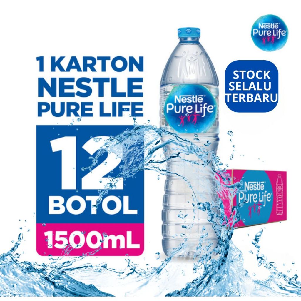 

Air Mineral NESTLE PURE LIFE 1500 ML 1,5 Liter Isi 12 Botol PER DUS PER KARTON