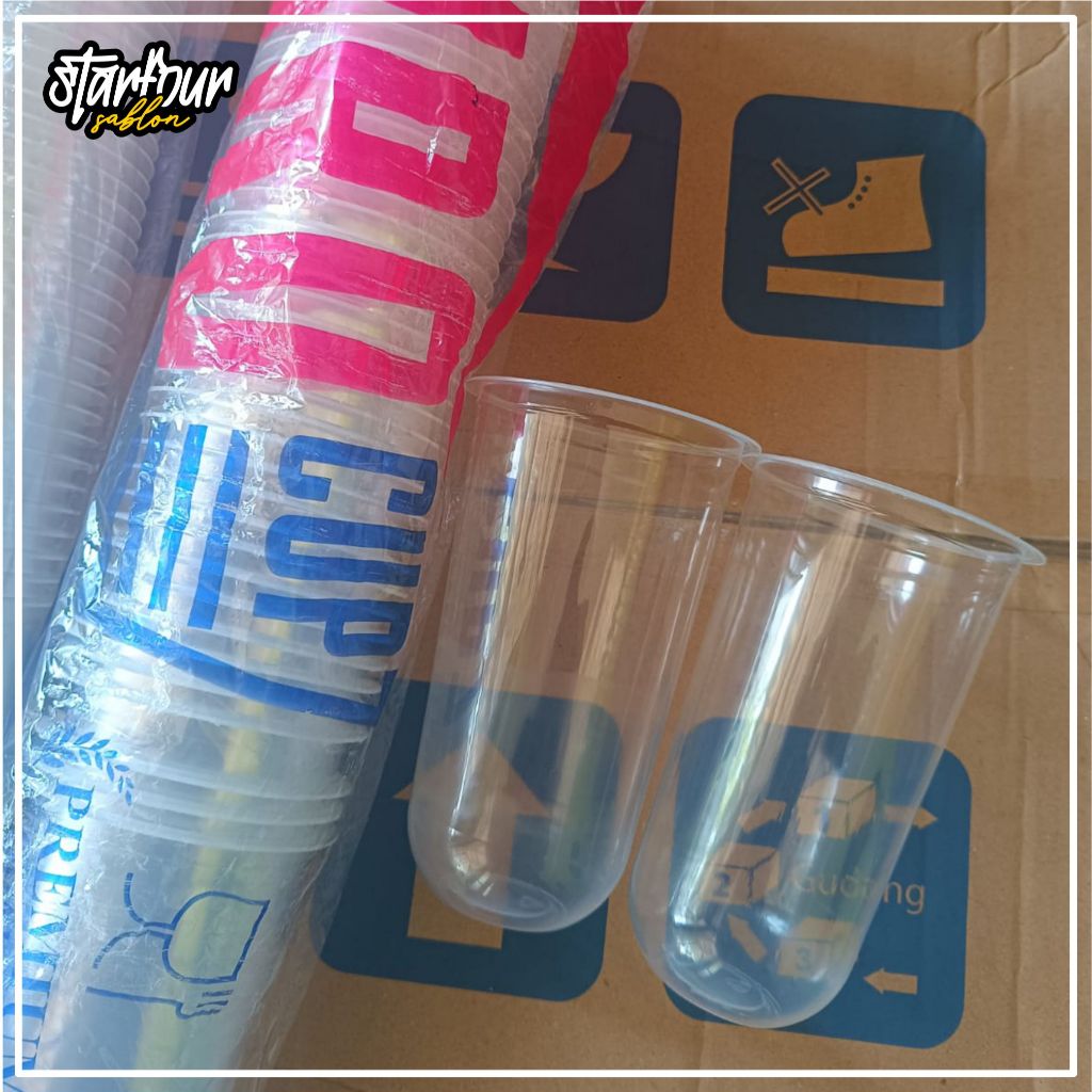 Gelas Cup Polos, Cup Oval Euro Tebal Berat 9 gr