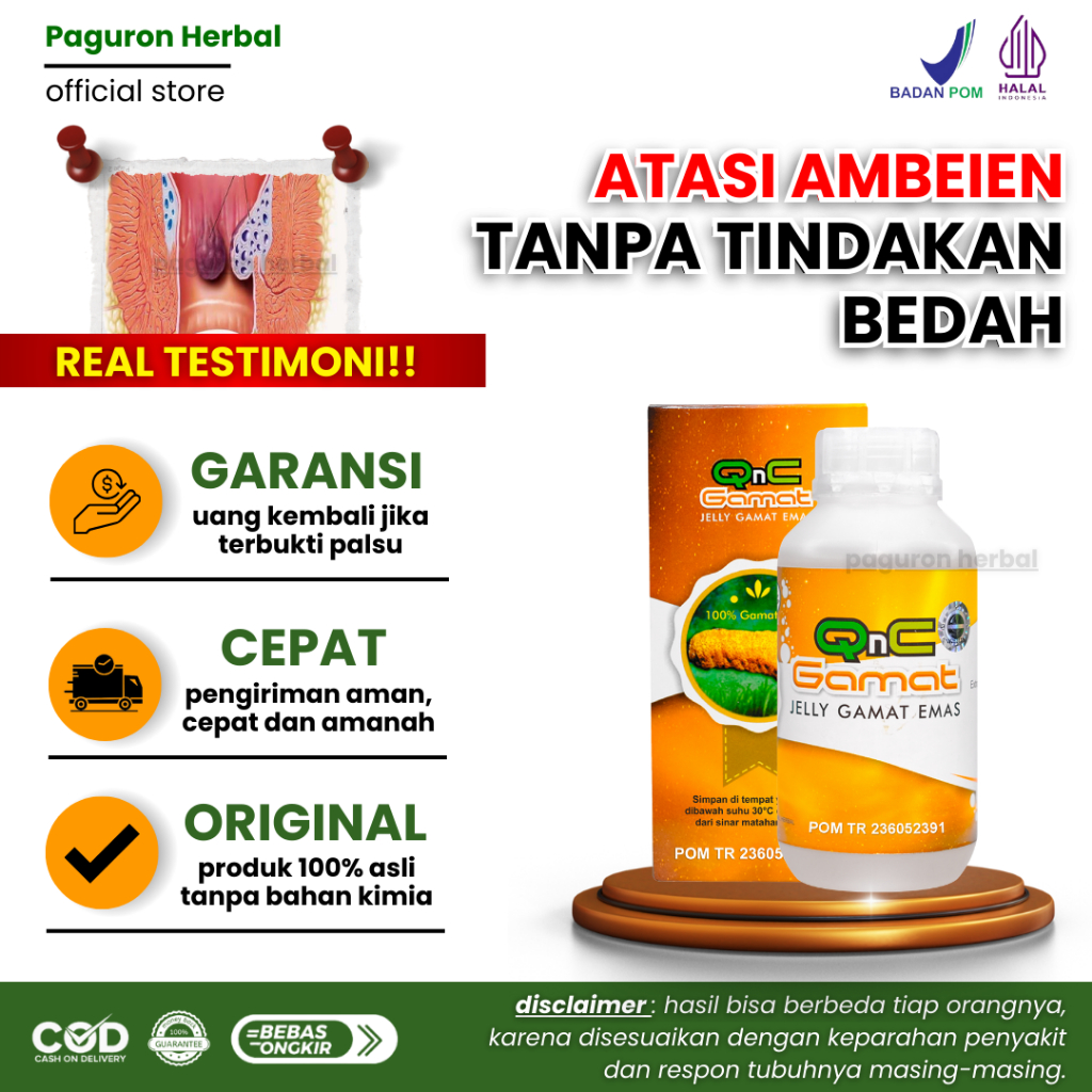 Obat Ambeien Benjolan Di Anus Wasir BAB Berdarah Sembuh Dengan QNC Jelly Gamat