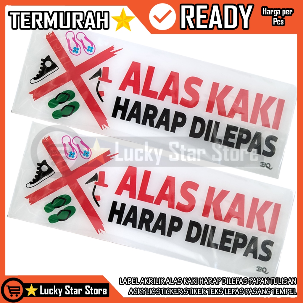 

Acrylic Alas Kaki Harap Dilepas Papan Tulisan Label Akrilik Sticker Stiker Teks Lepas Pasang Tempel Sign Board Petunjuk Tempelan Masjid Sekolah Signboard Tanda Himbauan Protokol Kesehatan Akrilic Acrylik
