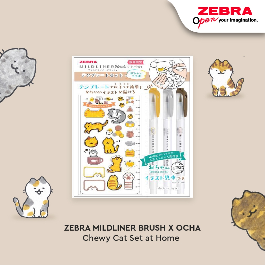 

Asaba Stationery- Zebra Set Mildliner Brush Ocha Set 3/Spidol Brush/Pen Brush untuk Lettering Kaligraphi