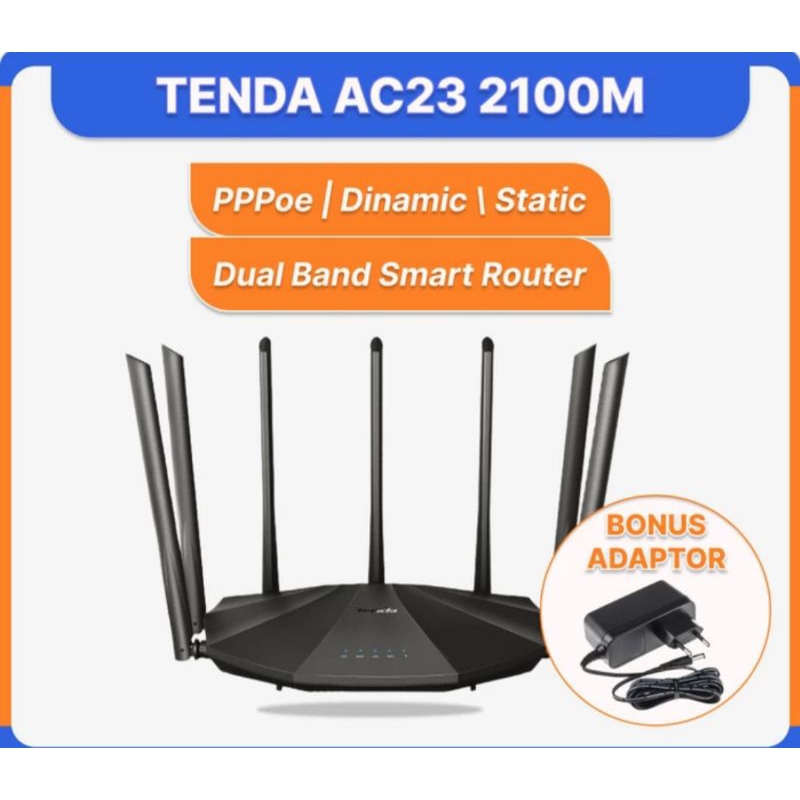 Tenda AC23 AC1200M Dual Band Bekas Rasa Baru Router High Quality/Kualitas tinggi