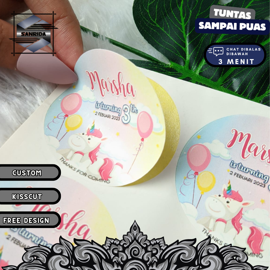 

Sticker Bulat Ulang Tahun Anak Stiker Ultah Free Design Template Birthday Sticker Sanrida Chromo