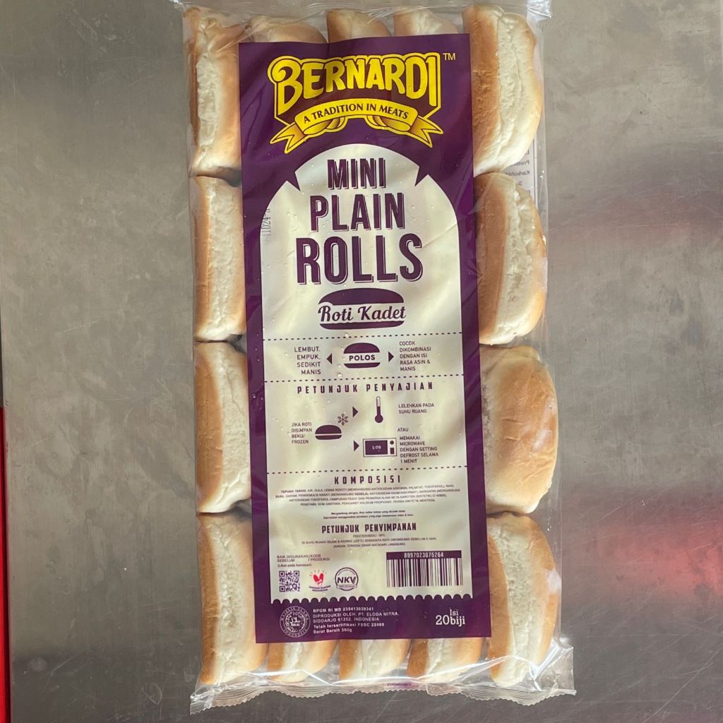 

Bernardi Roti Hotdog Mini Isi 20pcs / Plain Rolls / Hot Dog