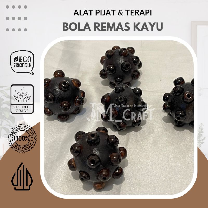 [JM_Craft] Alat Pijat & Terapi Kayu Bola Remas Tangan Terapi Stroke