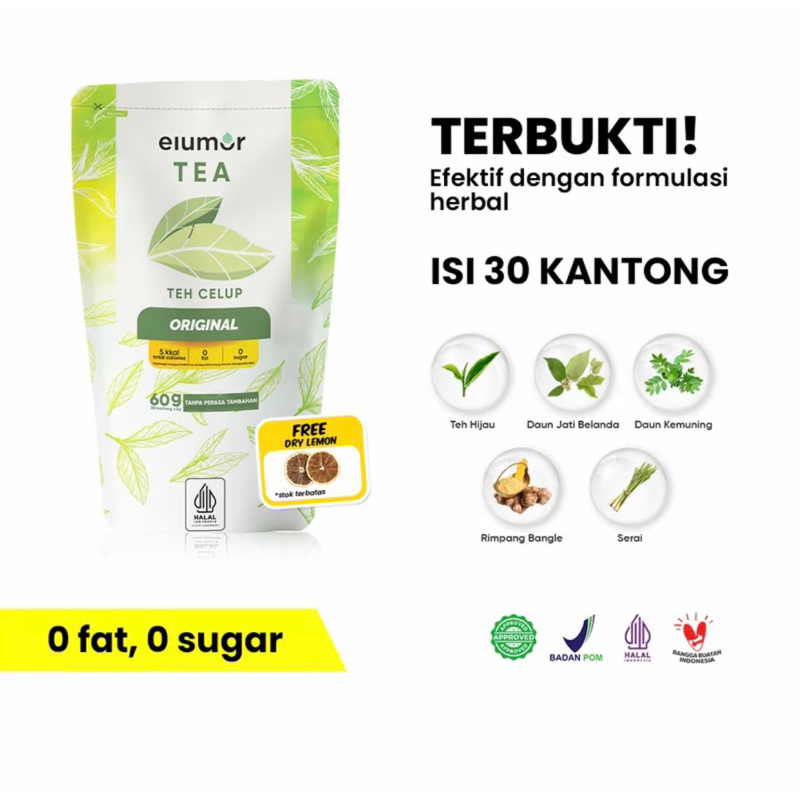 

Elumor Tea Isi 30Kantong Teh BPOM