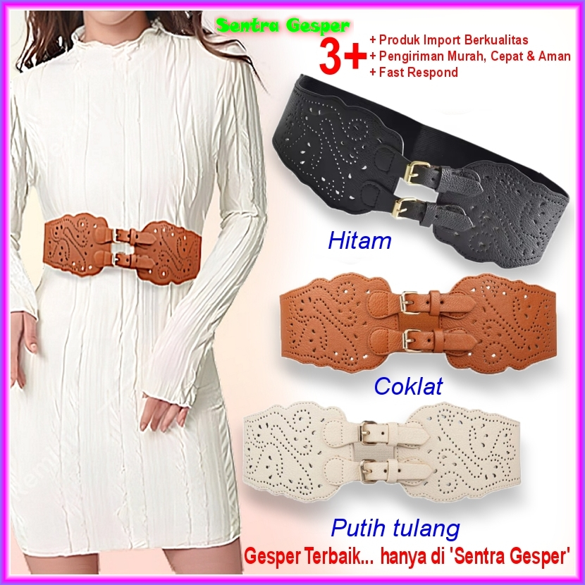 Belt Sabuk Wanita Obi Besar Karet Ikat Pinggang Perempuan Fashion Gesper Oby Cewek Korea Lebar Kekin