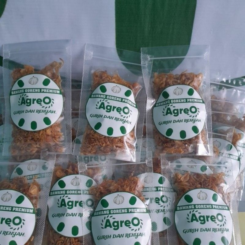 

Bawang goreng AGREO* Kemasan standing pouch 25gr