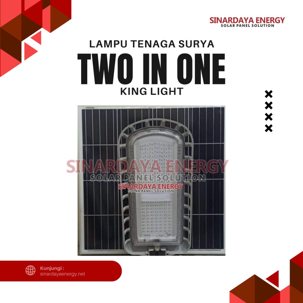 Lampu PJU Solarcell Two In One 80 Watt Lampu Jalan Tenaga Surya Include Panel Surya