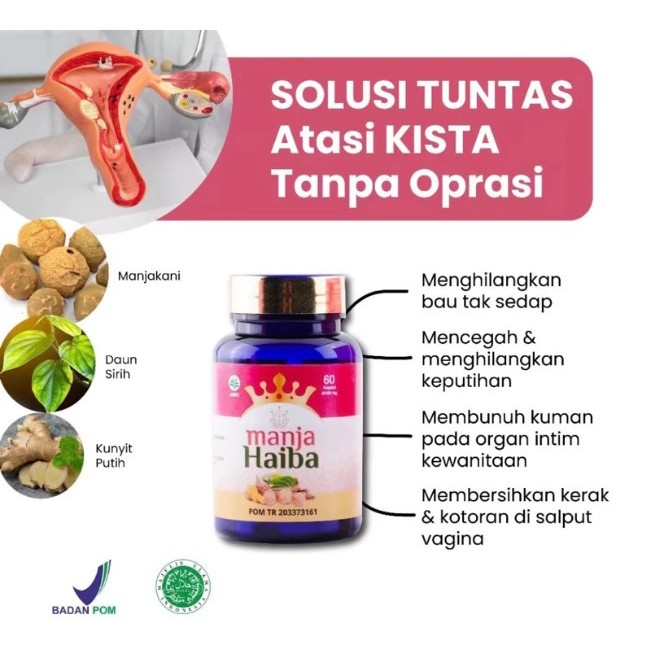 Haiba Manjakani Merawat Kesehatan Kewanitaan & Untuk Promil BPOM - Original 100%