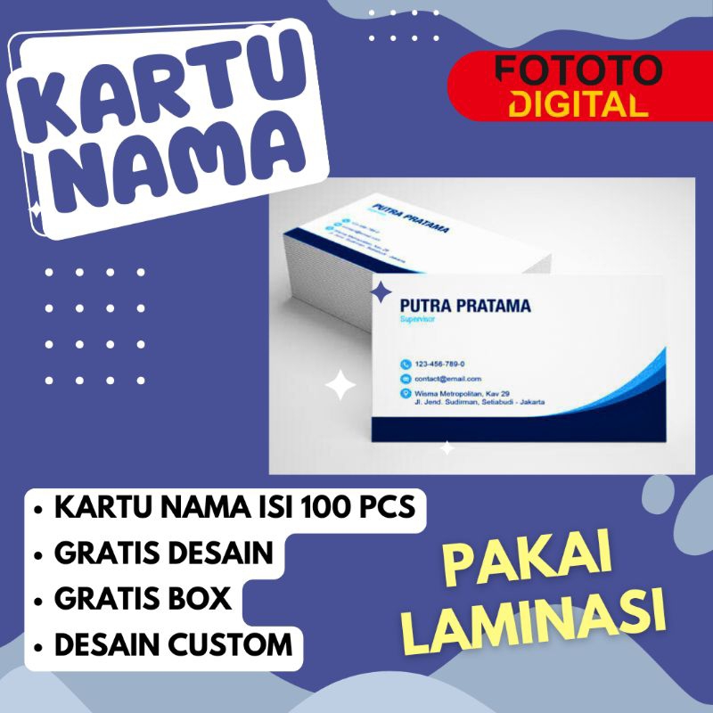 

KARTU NAMA LAPIS LAMINASI 1 BOX ISI 100 PCS