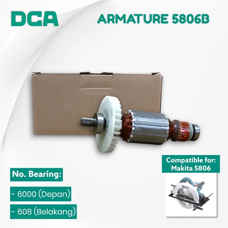 DCA Armature 5806B DCA DinamoAngker Mesin circular saw 7inch 5806B with Bearing