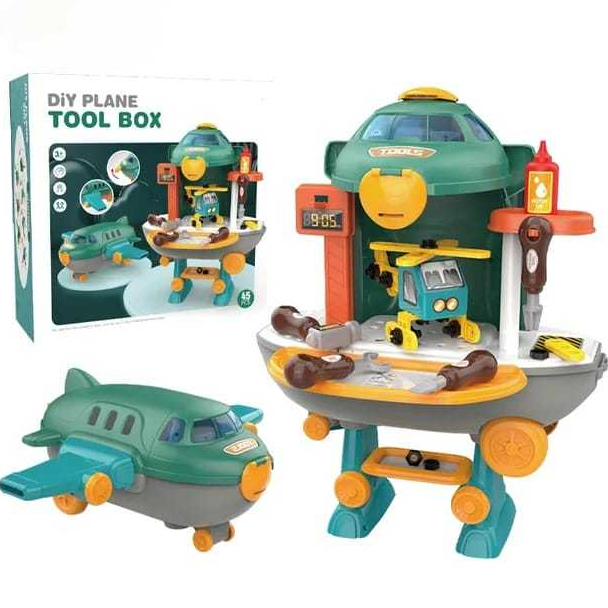( BISA COD ) PROMO Mainan Anak Pesawat Mainan Tool Box Mainan Edukasi Pesawat Mainan Anak DIY