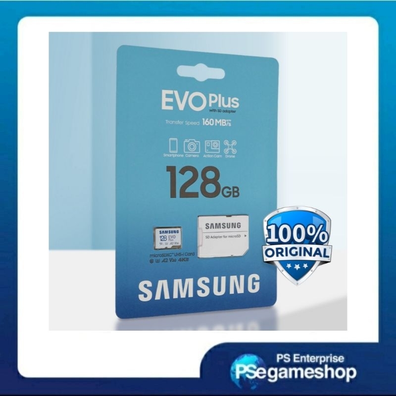 Samsung Evo Plus microSD Card – 128GB (160mbs)