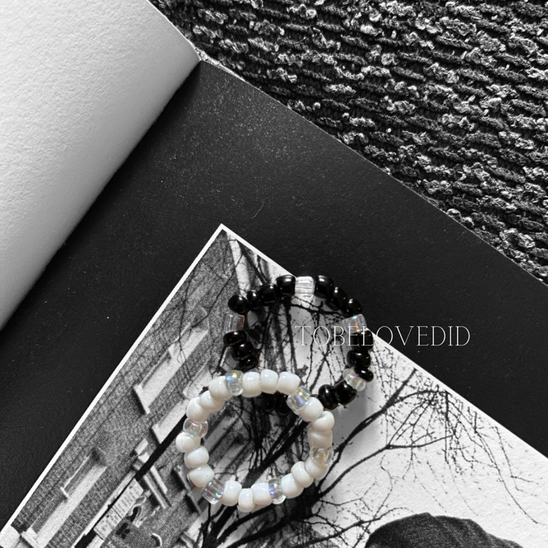 TBL (Black And White Version) Beads ring Couple bareng Doi/Bestie Ready Stock