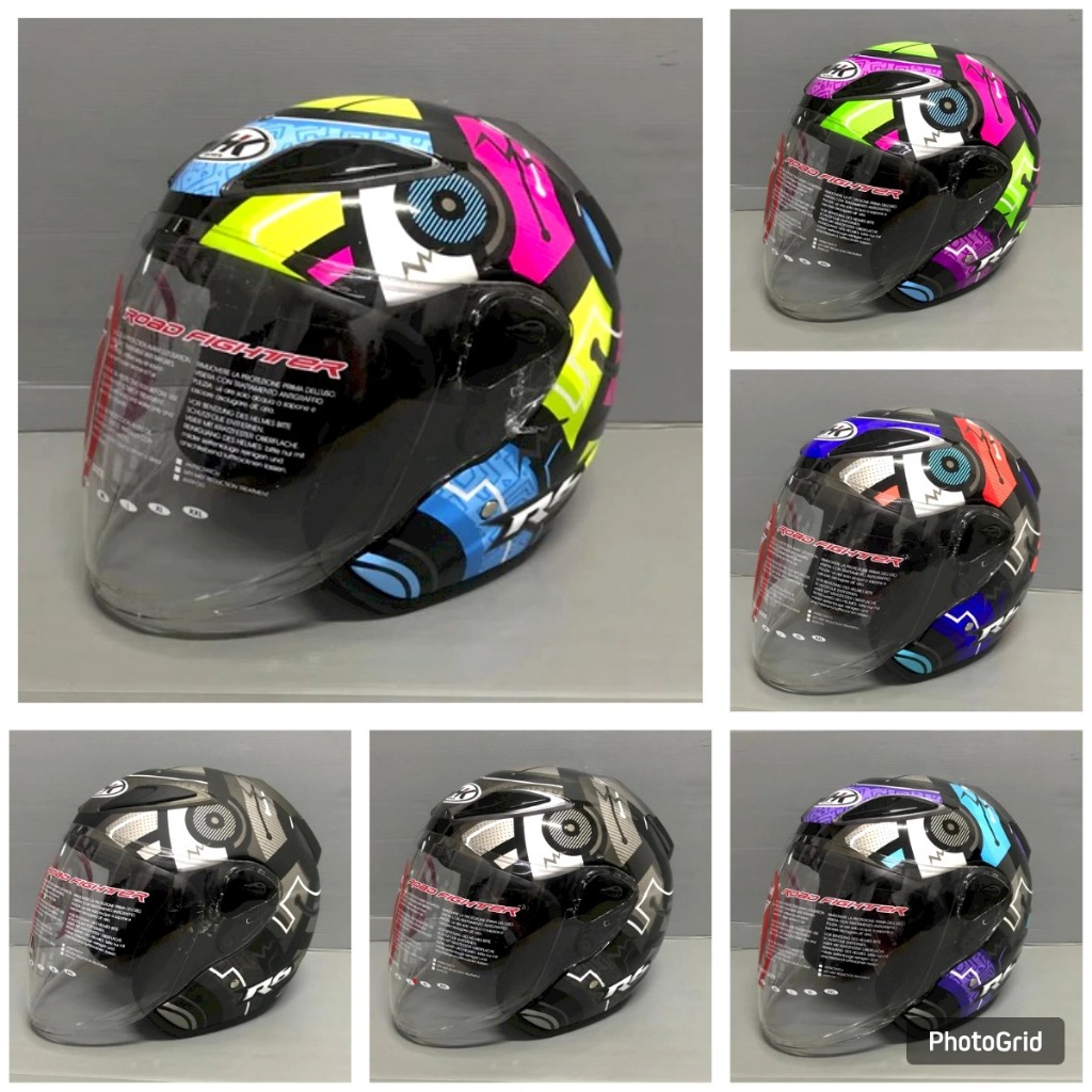 HELM NHK R6 MOTIF BLOCK HALF FACE MOTIF