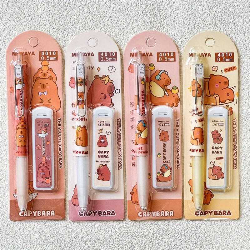 

Pensil Mekanik Set Capybara Free Refill Stationary Alat Tulis Mechanical Pencil