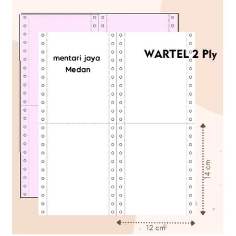 

kertas komputer / continues form rangkap 2 bagi 4