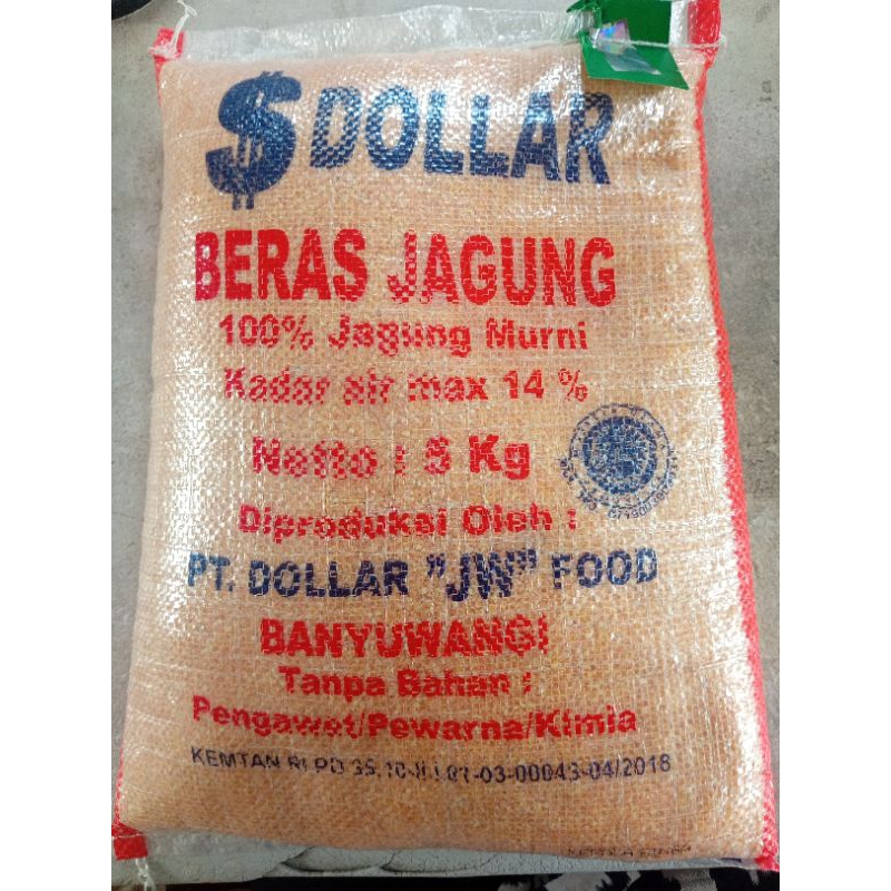 

BERAS JAGUNG DOLLAR 5KG KARUNG