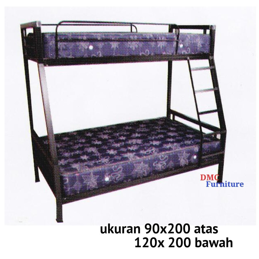 Ranjang Besi Tempat Tidur Tingkat Ranjang Susun 120 x 200 Bunk Bed
