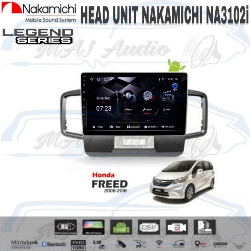 Head Unit Android Nakamichi 10 inch OEM Honda Freed + soket PNP