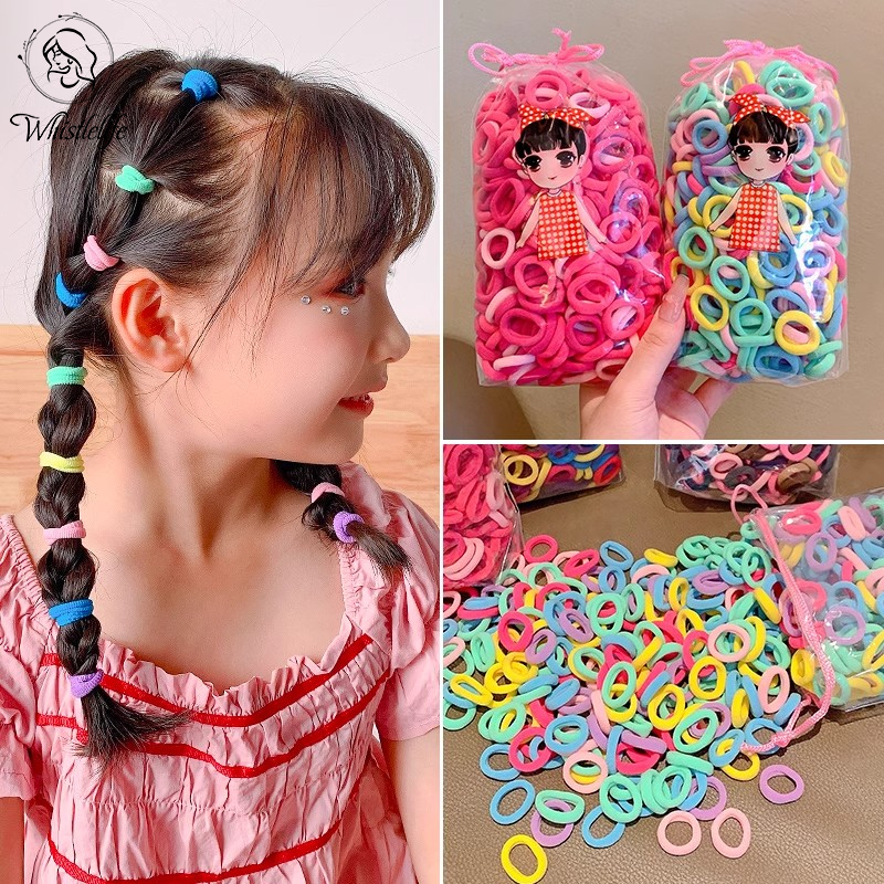 COD 100 PCS Ikat Rambut Donat Ikat Karet Rambut Donat Elastis Mini Ikat Rambut Anak-anak Ikat Rambut