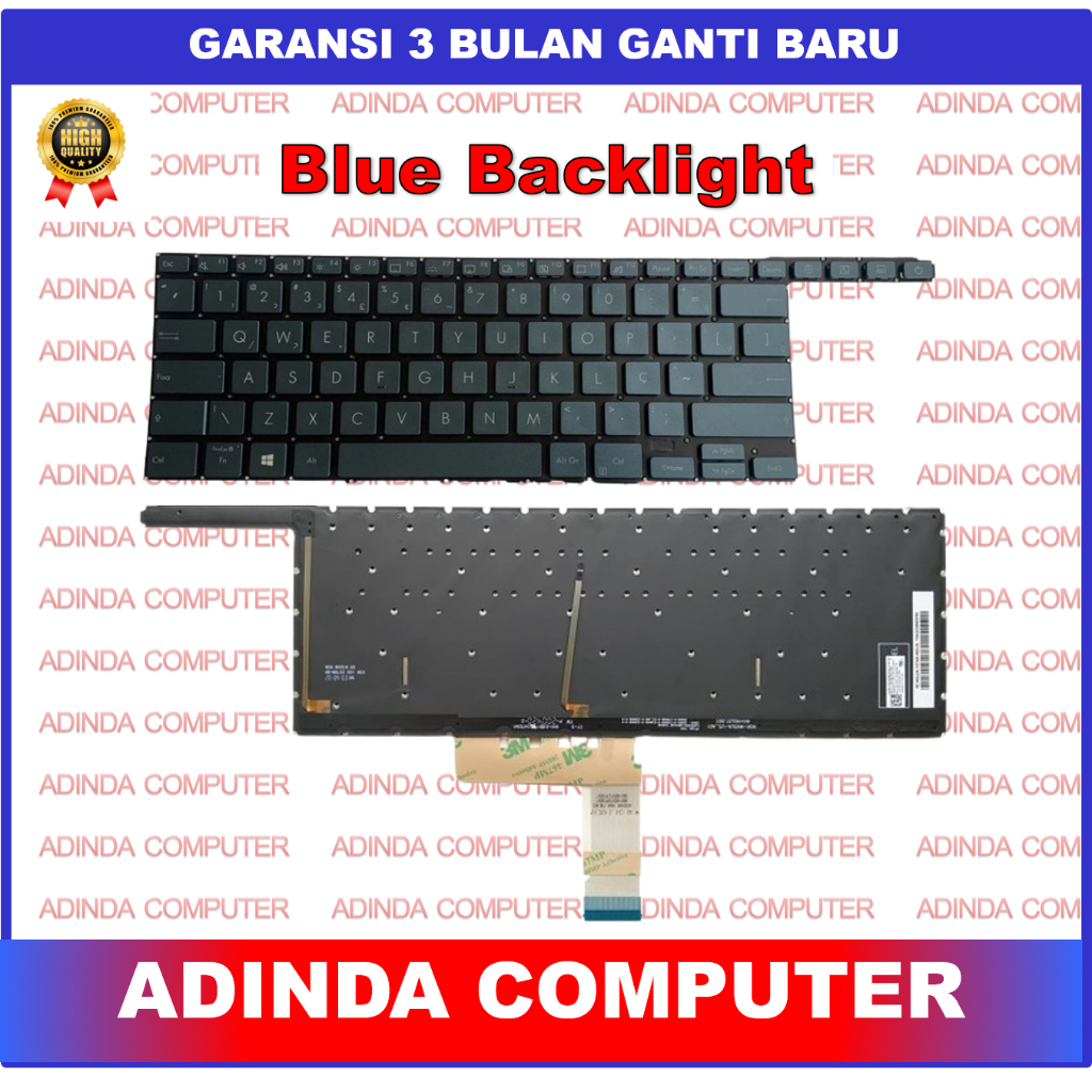 Keyboard Asus Zenbook Pro Duo 15 UX581 UX581F UX581G UX581GV UX581GV-XB74T Blue Backlight Backlite