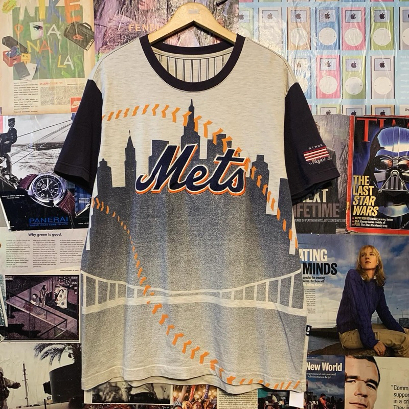 Vintage Tshirt kaos baseball AOP MLB Baseball New York Mets Original