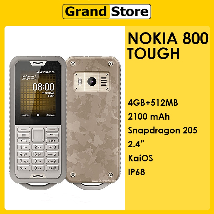 Hp Nokia 800 Tough 4G KaiOS WIFI Hotspot Waterproof Rugged Bisa WA YT Radio 2100mAh Bluetooth