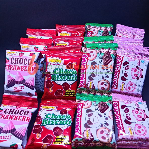 

Biskuit Happy time Panda chips bentuk jamur dan panda 1 renceng isi 10 pcs x 5 gram