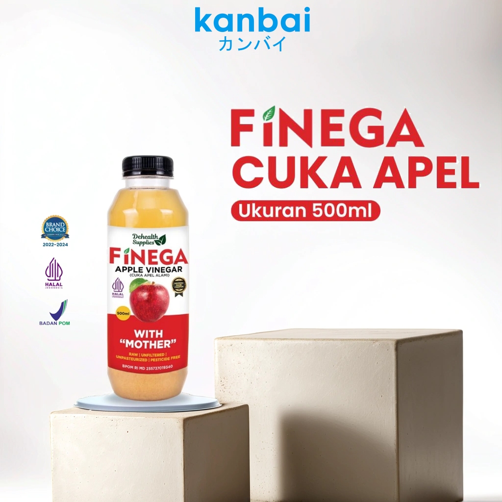 

Cuka Apel 500ml FINEGA Cuka Alami tanpa Pemanis Mengandung Probiotik