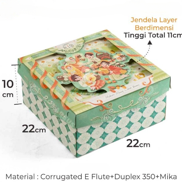 

( 5 pcs ) dus kotak kue kering nastar motif idul fitri dus hampers lapis legit box premium ukuran 22 x 22 x 10 cm