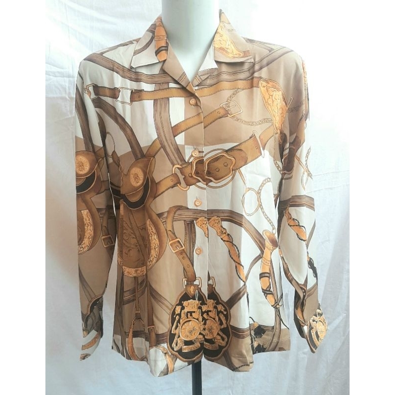 ATASAN KEMEJA VINTAGE RANTAI RANTE BLOUSE BAJU WANITA LIKE NEW PRELOVED PL PRE❤