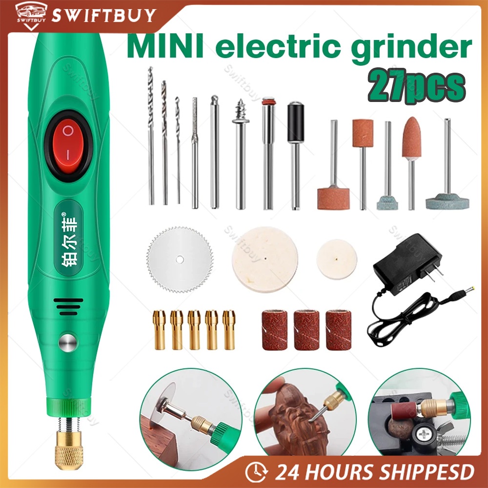 Gerenda listrik Bor Mini 24PCS 12V DC 15000 RPM Mini Drill Electric Engraver Grinder Gerinda Electri