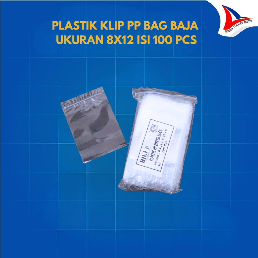 Plastik Klip / Pp Bag Baja 8x12 Cm Bening Isi 100 Pcs