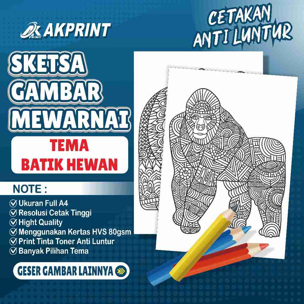 

KERTAS SKETSA GAMBAR MEWARNAI TEMA BATIK HEWAN