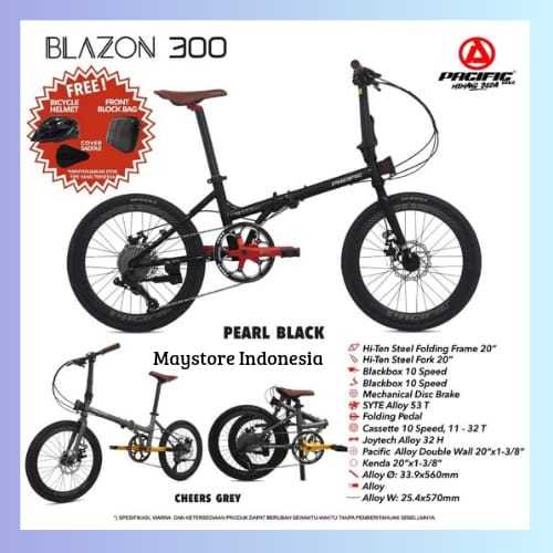 SEPEDA LIPAT ANAK PACIFIC BLAZON 300 SEPEDA LIPAT FOLDING BIKE 20 INCH,SEPEDA READY SIAP KIRIM - BER