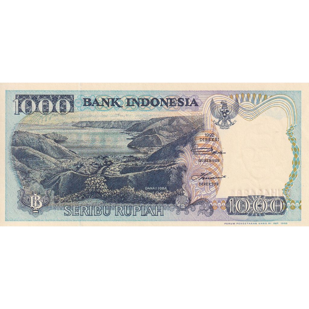 Uang Lompat Batu 1000 Rupiah Tahun 1992 UNC