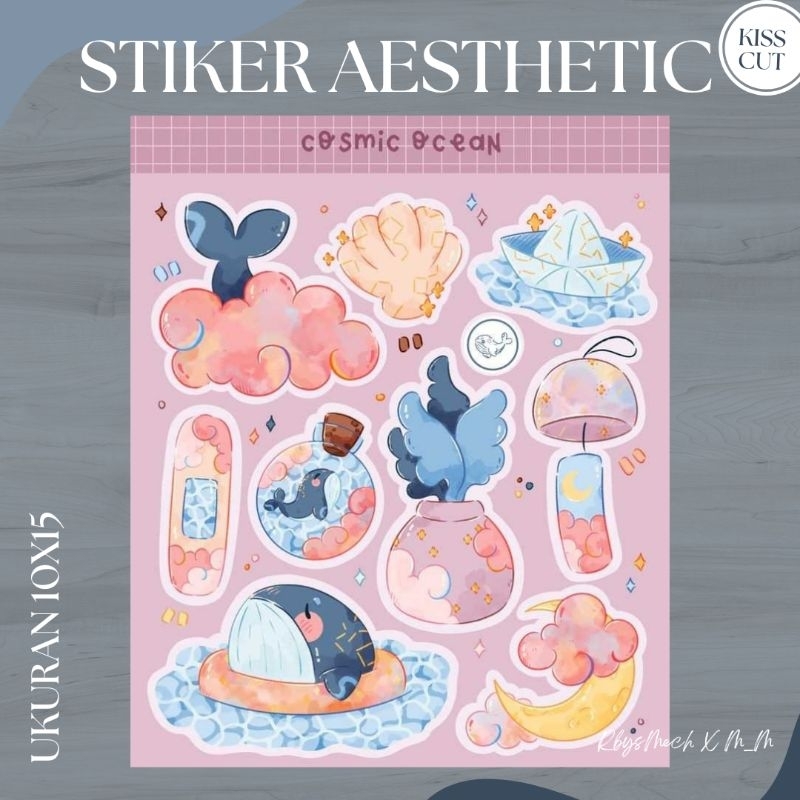 

[BISA COD] COSMIC & OCEAN/STIKER AESTHETIC/STIKER UNTUK NOTEBOOK/JURNAL