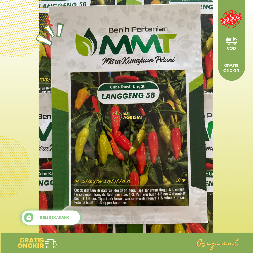 Benih Cabe Rawit LANGGENG 58 Kemasan 10gr Crm langeng 58 new maruyung absolut 69 pakem 21 ori2