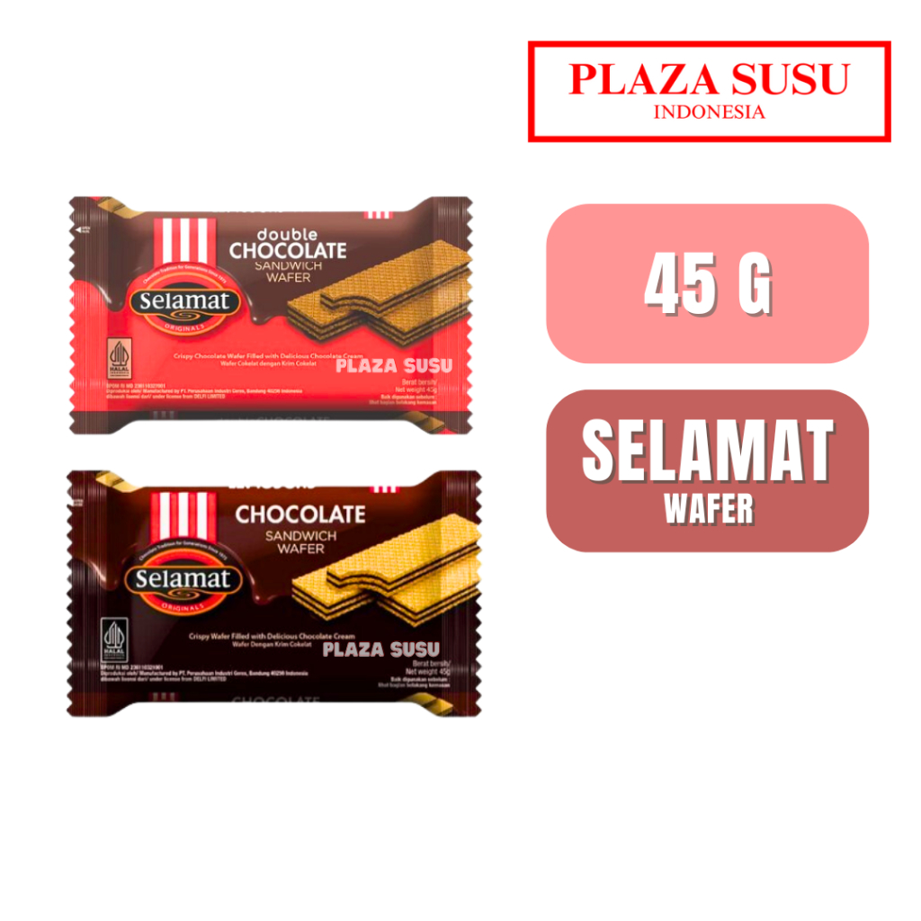 

CAMILAN WAFER SELAMAT JAJAN COKELAT DOUBLE CHOCO WAFER GULUNG CHOCOLATE 45 G