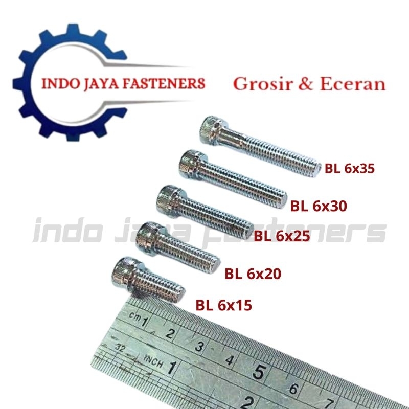 Baut L CHROME 6x20 M6x20 Kunci L5 Baut 10 6mm