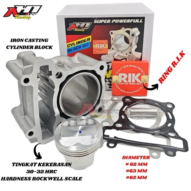 BORING BLOCK BLOK SEHER BORE UP AH1 BEAT SCOOPY SPACY KARBU 53 MM SUPER IRON CASTING BLOCK - CYLINDE