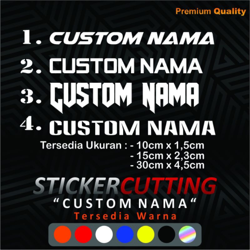 

sticker cutting custom nama 4