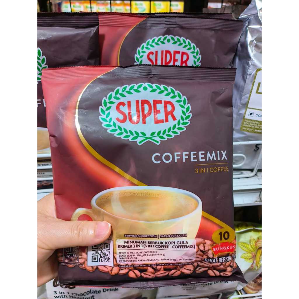 

Super Coffeemix 3in1 Isi 10pcs Malaysia / Kopi Instant Coffeemix Super Import 3in1 / Minuman Serbuk Kopi 3in1