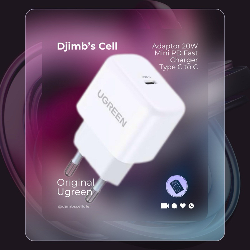 TRAVEL CHARGER ADAPTOR UGREEN 20W MINI Fast Charging | KEPALA CHARGER iPhone BERGARANSI RESMI