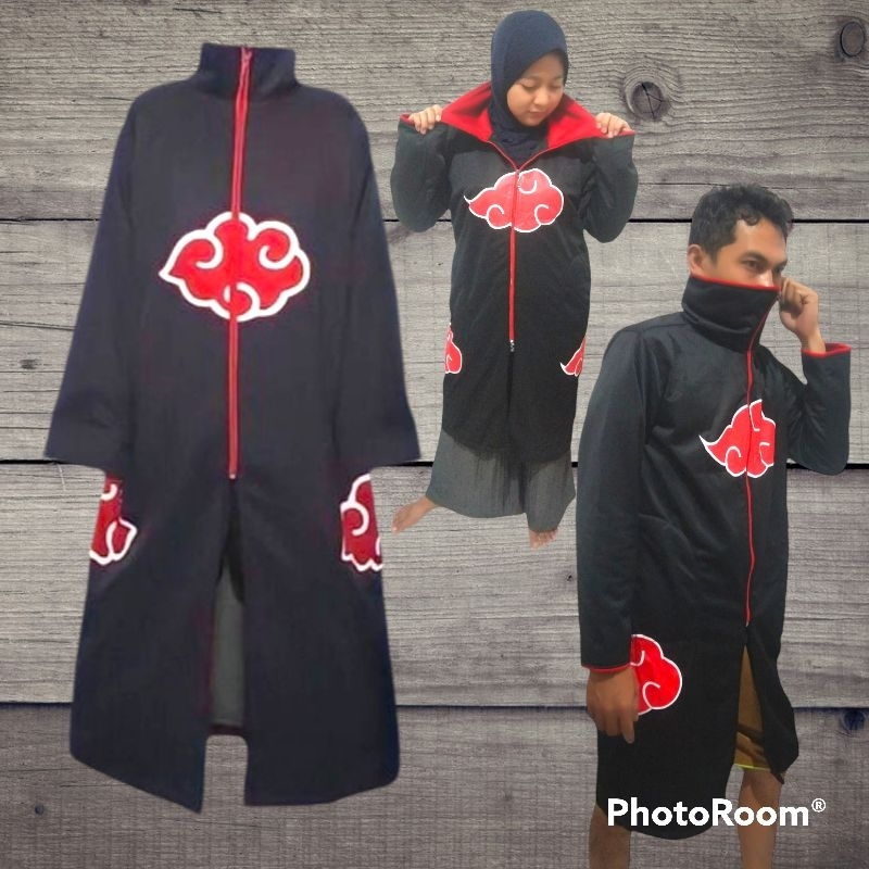 JAKET JUBAH SWEATER HOODIE AKATSUKI KERAH-JUBAH ANAK-JUBAH DEWASA-JUBAH PRIA-JUBAH WANITA-JUBAH AKAT